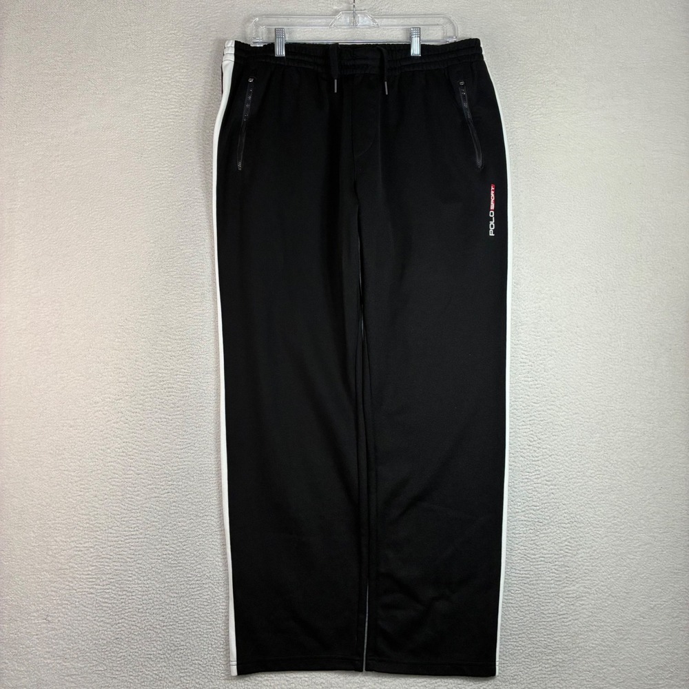 Polo Sport Ralph Lauren Track Pants Men XL Black Drawstring Baggy Sweatpants